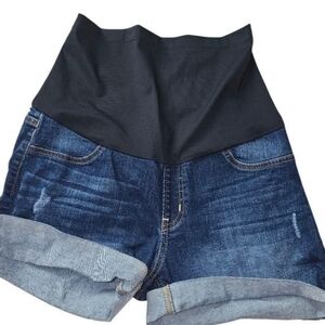 Full Panel Maternity Just Black size 30 Denim Jean Shorts